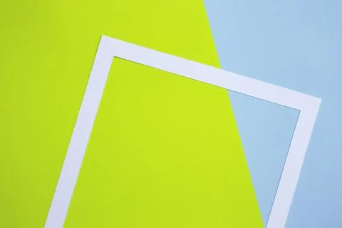 Abstract geometric pattern design: pastel green blue color paper flat lay Stock Photos