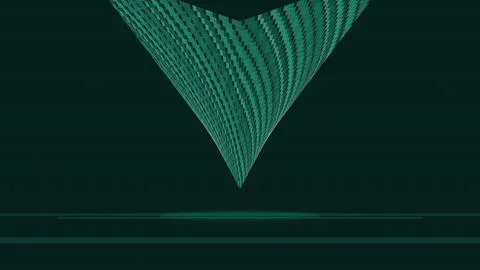Abstract geometric pattern design in shades of green forming a vortex shape.. イラスト素材
