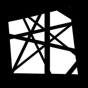 Abstract Geometric Pattern with Diagonal Black Lines. Silhouette of Gobos L.. Illustrazione stock