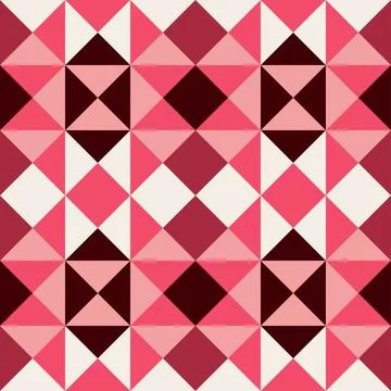 Abstract geometric pattern, diamond shape, red color seamless illustration .. Stock Illustration