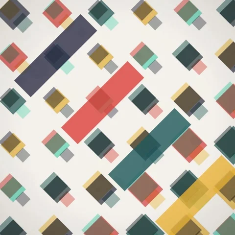 Abstract Geometric Pattern with Diamonds and Overlapping Rectangles in Retr.. Stock Footage 347810293