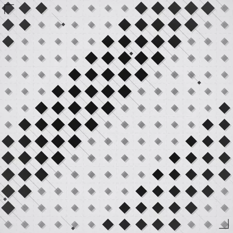 Abstract Geometric Pattern of Diamonds on White Background, Minimalist Design Stock Footage 347809549