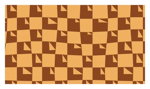 Abstract geometric pattern with distorted brown and orange squares for back.. イラスト素材