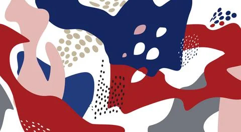 Abstract geometric pattern with droplets. Organic flowing forms drawn texture Stock Illustration