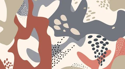 Abstract geometric pattern with droplets. Organic flowing forms drawn texture Illustrazione stock