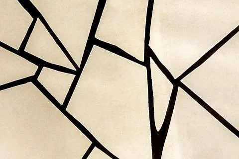 Abstract geometric pattern with dynamic black and white lines and shapes Foto stock