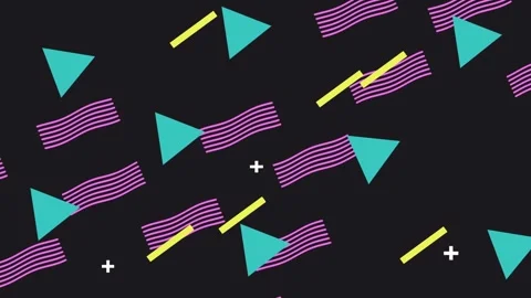 Abstract geometric pattern with dynamic lines, triangles, and crosses movin.. Stock Footage 334522786