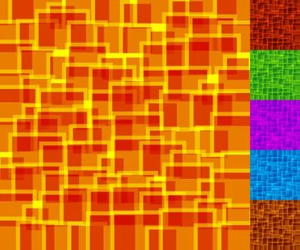 Abstract geometric pattern, editable texture. 6 colors included Illustrazione stock