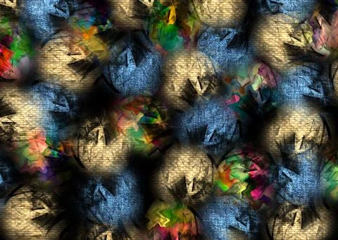 Abstract geometric pattern with fabric texture Stock Illustration