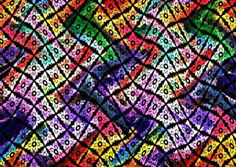 Abstract geometric pattern with fabric texture Stock Illustration