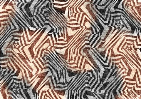 Abstract geometric pattern with fabric texture Stock Illustration
