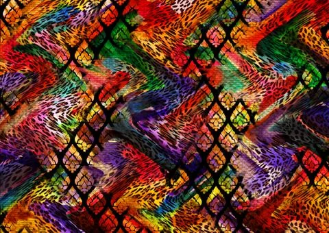 Abstract geometric pattern with fabric texture Stock Illustration