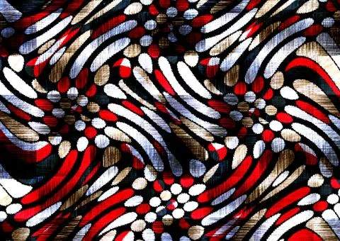 Abstract geometric pattern with fabric texture Stock Illustration