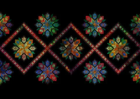 Abstract geometric pattern with fabric texture Stock Illustration