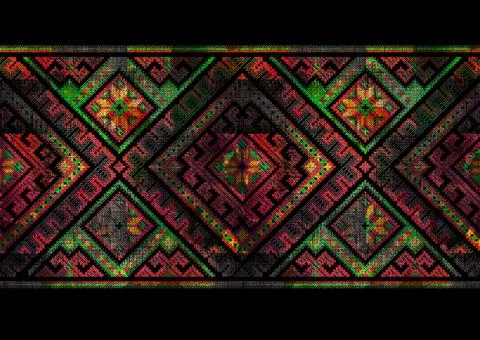 Abstract geometric pattern with fabric texture Stock Illustration