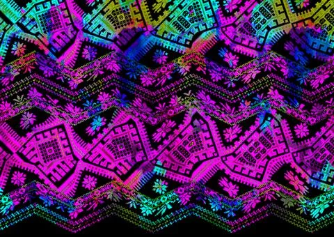 Abstract geometric pattern with fabric texture Stock Illustration