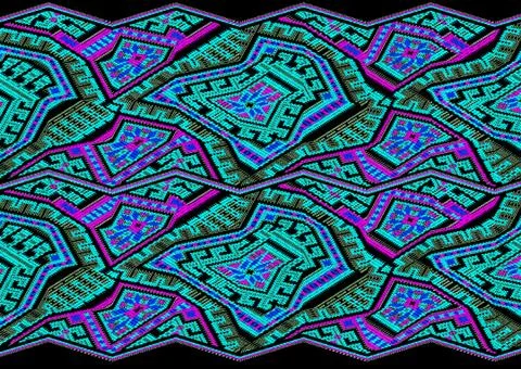 Abstract geometric pattern with fabric texture Stock Illustration