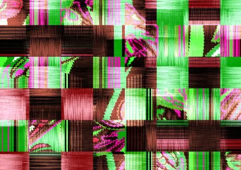 Abstract geometric pattern with fabric texture Stock Illustration