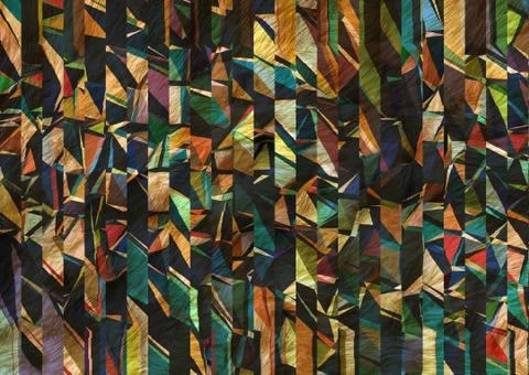 Abstract geometric pattern with fabric texture Stock Illustration