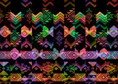 Abstract geometric pattern with fabric texture Stock Illustration