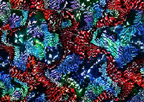 Abstract geometric pattern with fabric texture Stock Illustration