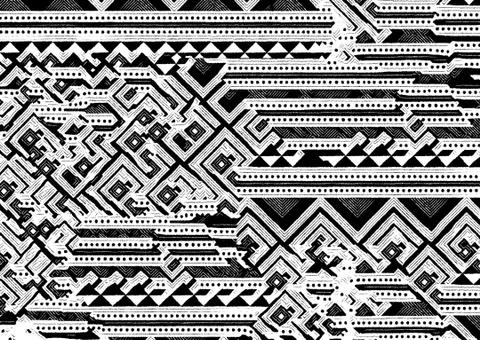 Abstract geometric pattern with fabric texture Stock Illustration