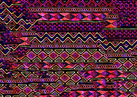 Abstract geometric pattern with fabric texture Stock Illustration