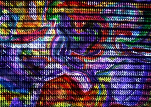 Abstract geometric pattern with fabric texture Stock Illustration