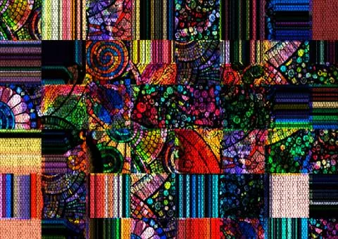 Abstract geometric pattern with fabric texture Stock Illustration