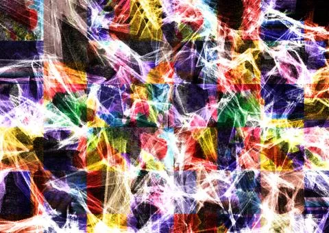 Abstract geometric pattern with fabric texture Stock Illustration