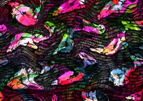 Abstract geometric pattern with fabric texture Stock Illustration