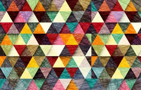 Abstract geometric pattern with fabric texture Stock Illustration