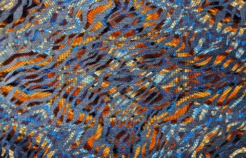 Abstract geometric pattern with fabric texture Stock Illustration