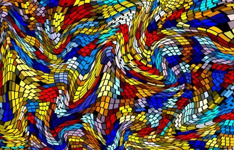 Abstract geometric pattern with fabric texture Stock Illustration