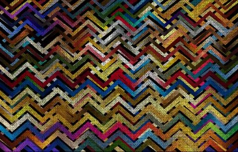 Abstract geometric pattern with fabric texture Stock Illustration