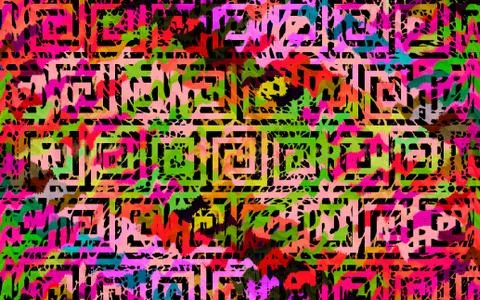 Abstract geometric pattern with fabric texture Stock Illustration