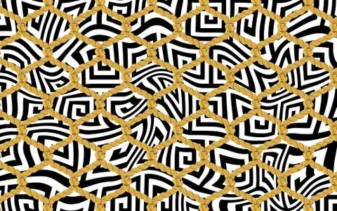 Abstract geometric pattern with fabric texture Stock-Illustration