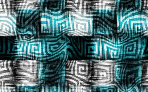 Abstract geometric pattern with fabric texture Stock Illustration