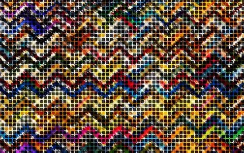Abstract geometric pattern with fabric texture Stock Illustration