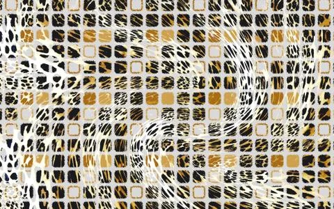 Abstract geometric pattern with fabric texture Stock Illustration