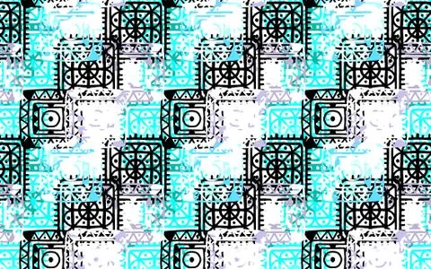 Abstract geometric pattern with fabric texture Stock Illustration