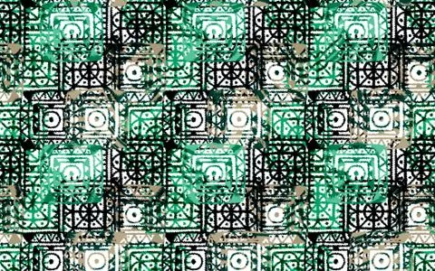 Abstract geometric pattern with fabric texture Stock Illustration