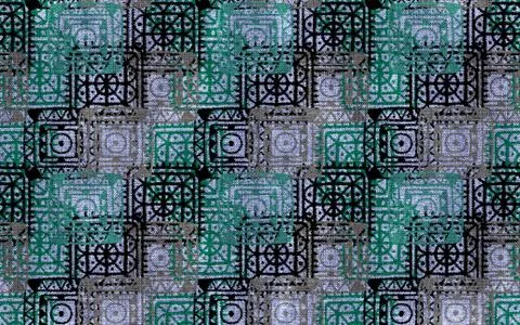 Abstract geometric pattern with fabric texture Stock Illustration
