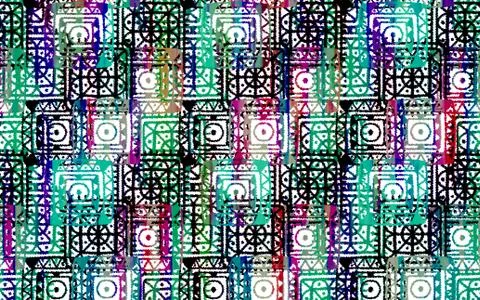 Abstract geometric pattern with fabric texture Stock Illustration