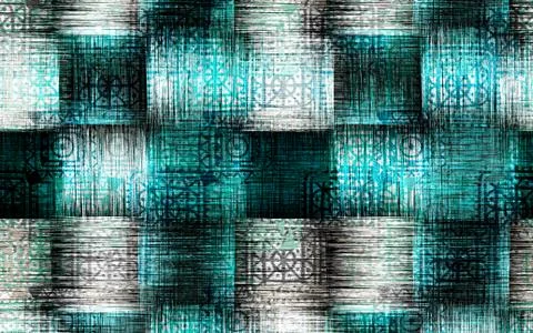 Abstract geometric pattern with fabric texture Stock Illustration