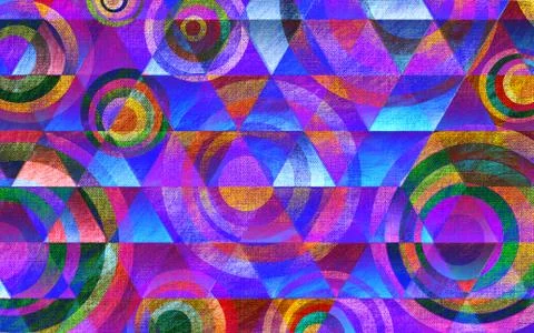 Abstract geometric pattern with fabric texture Stock Illustration