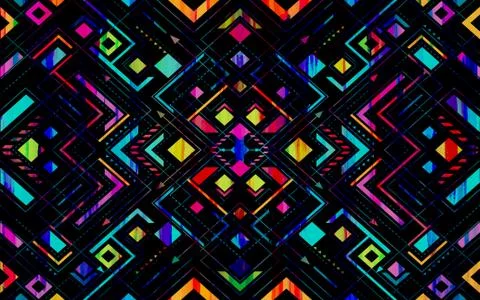 Abstract geometric pattern with fabric texture Stock Illustration