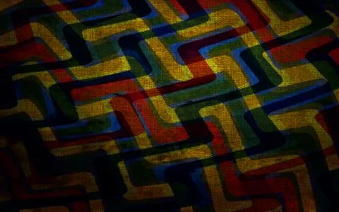 Abstract geometric pattern with fabric texture Stock Illustration