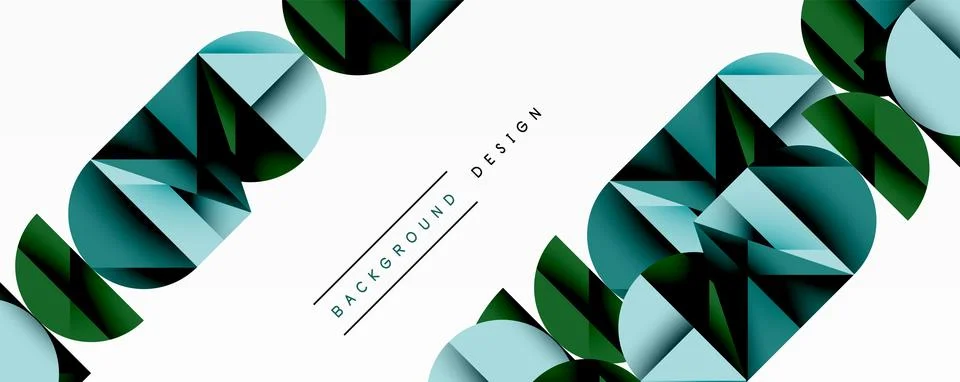 Abstract geometric pattern features overlapping polygonal shapes. Shades include Stock Illustration