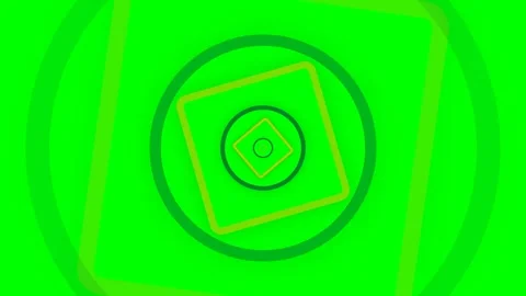 Abstract geometric pattern featuring concentric circles and rotating squares Stock Footage 340264880